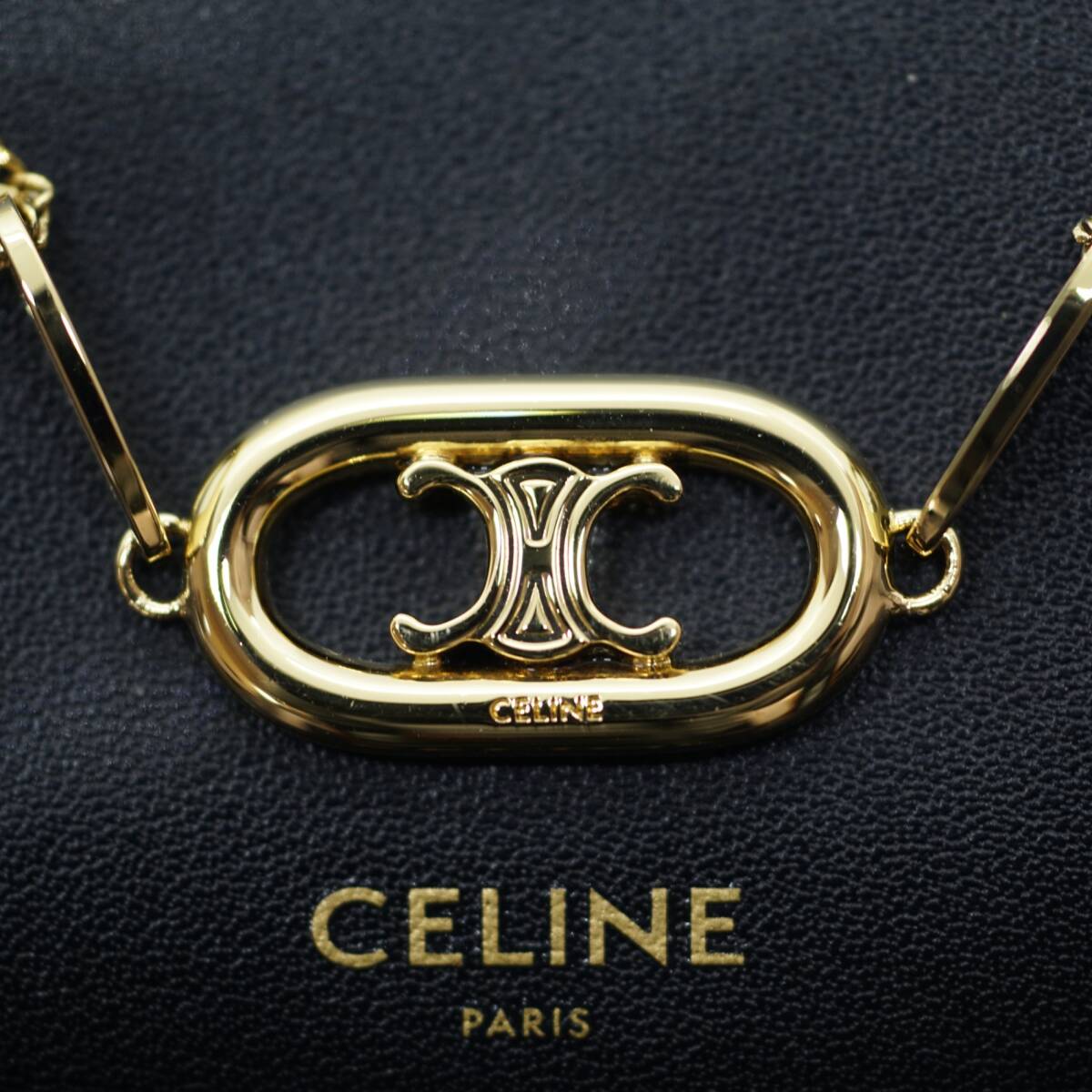 CELINE セリーヌ トリオンフ ネックレス ロゴ ゴールド ブラス レディース アクセサリー