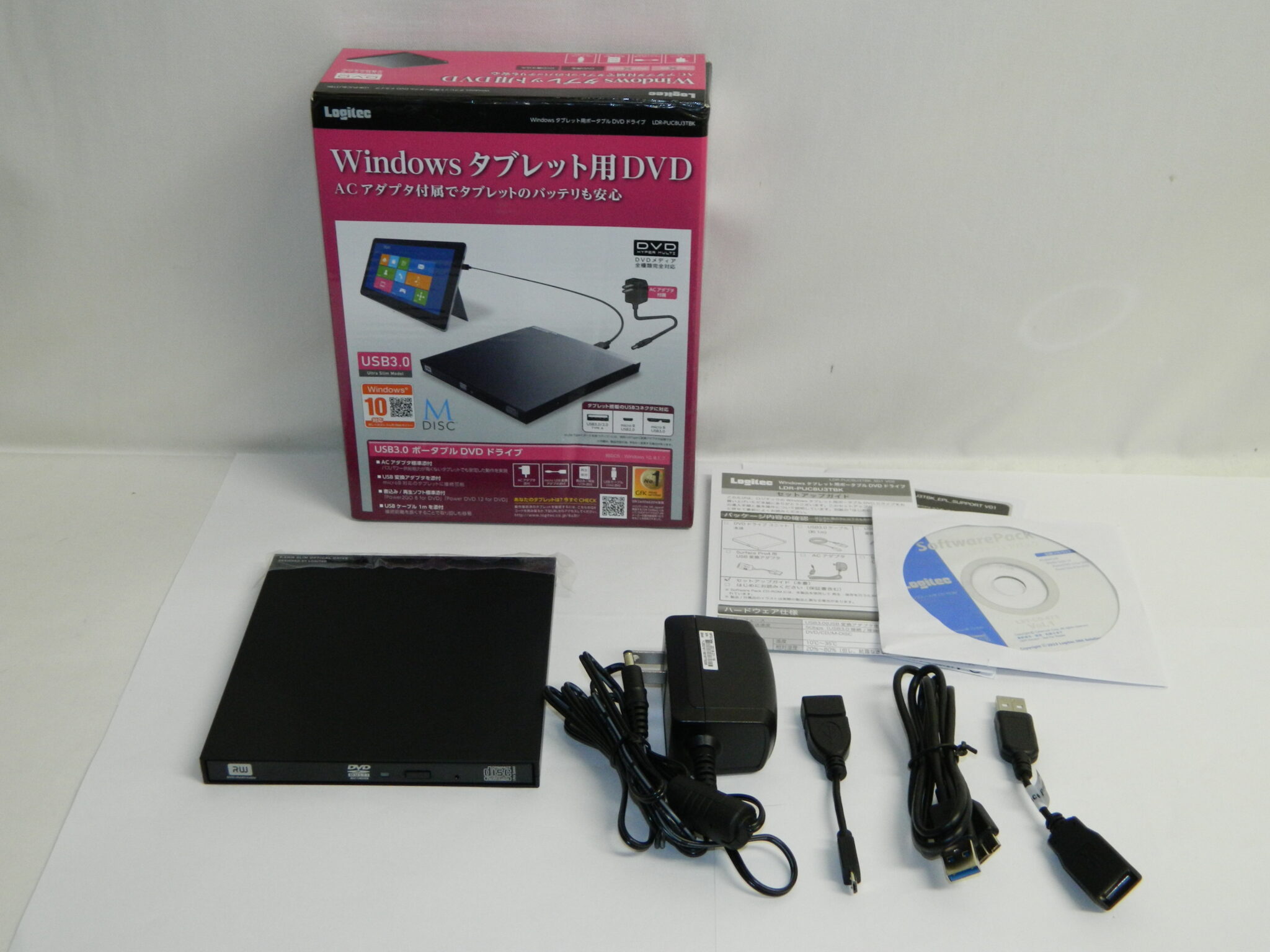 半田店 動作品 Logitec ロジテック Windows タブレット用 DVD ドライブ LDR-PUC8U3TBK USB3.0 ポータブル  ACアダプター付属 美品 買取させて頂きました。 - リサイクル＆買取専門のリサイクルマート