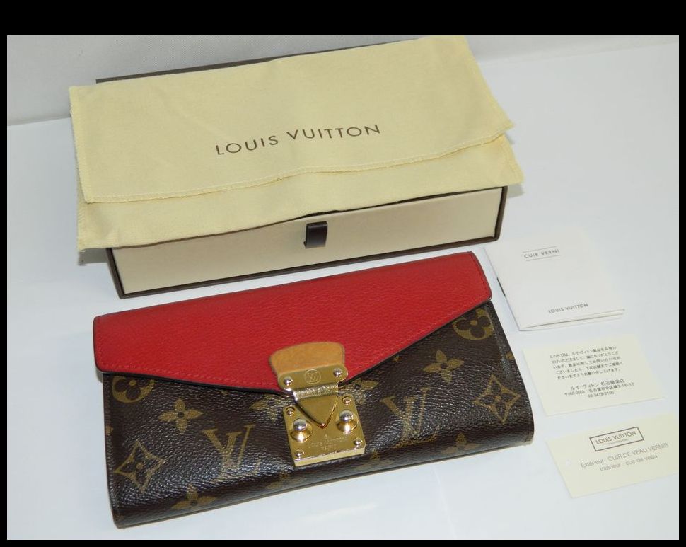 半田店 中古 訳あり LOUIS VUITTON ポルトフォイユ パラス モノグラム M58414 二つ折り 長財布 赤 レッド ブラウン系  ルイヴィトン USED品 買取させて頂きました。 - リサイクル＆買取専門のリサイクルマート