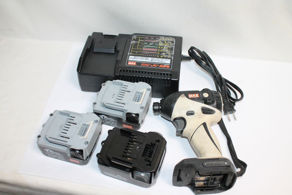 半田店 中古 動作品 MAX 充電式 ブラシレス インパクトドライバ セット PJ-ID144 14.4V バッテリー 電池パック3個 急速充電器  マックス 電動工具 USED品 買取させて頂きました。 - リサイクル＆買取専門のリサイクルマート