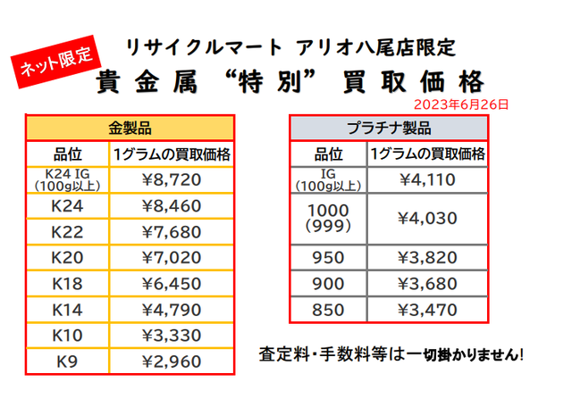 貴金属　K18 K24 プラチナ 金 八尾 柏原　K14 K10.png