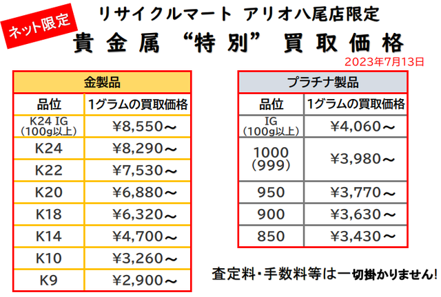 貴金属　K18 K24 プラチナ 金 八尾 柏原　K14 K10 K9.png