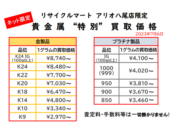 貴金属　K18 K24 プラチナ 金 八尾 柏原　K14 K10 K9.png