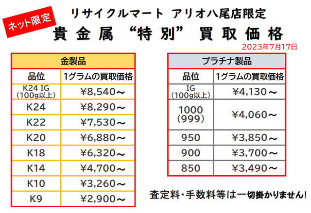 貴金属　K18 K24 プラチナ 金 八尾 柏原　K14 K10 K9.png