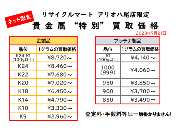 貴金属　K18 K24 プラチナ 金 八尾 柏原　K14 K10 K9 18K 14K.png